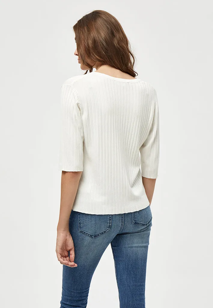 PCTana Rib Pullover - Cloud Dancer