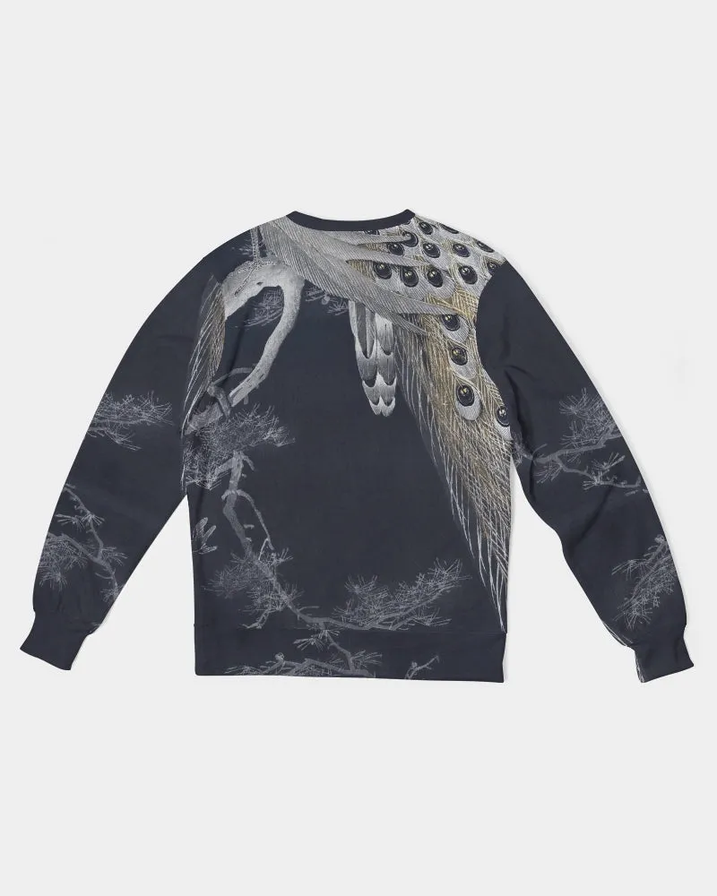 Perched Peacocks French Terry Pullover Sweatshirt