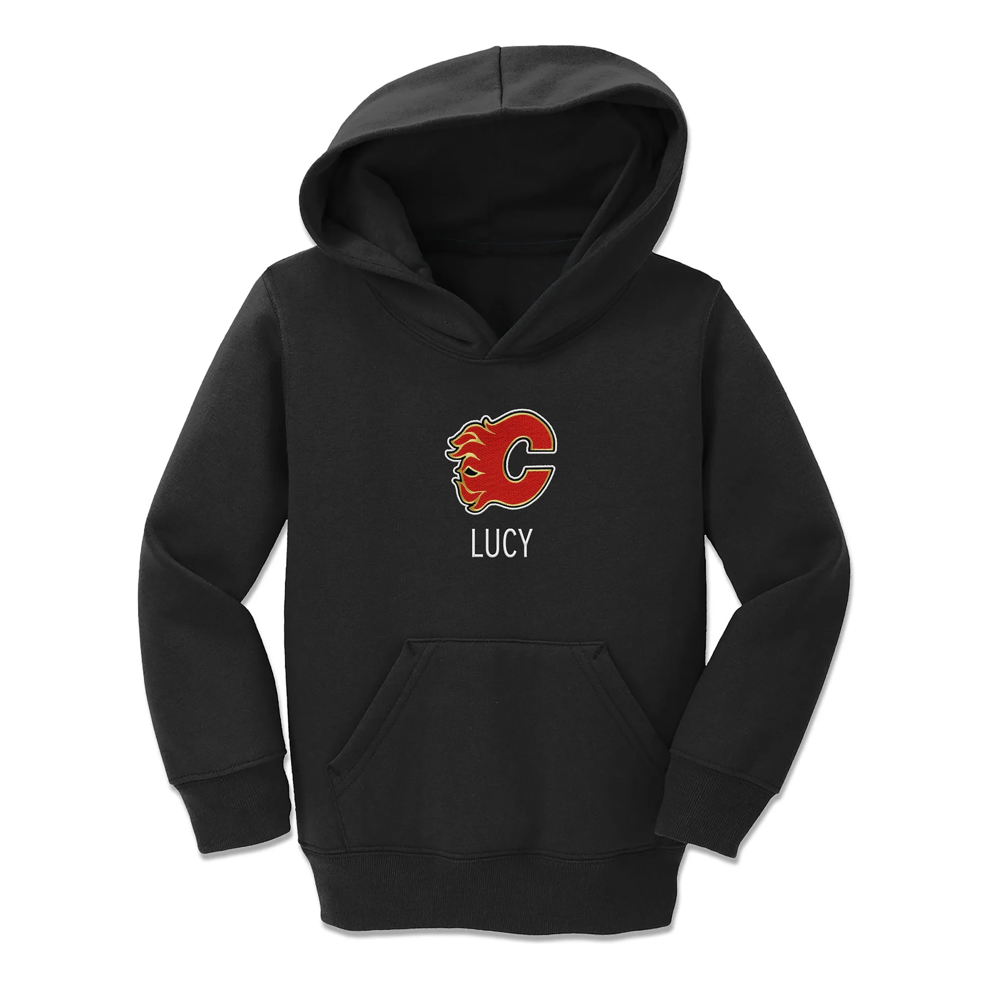 Personalized Calgary Flames Toddler Pullover Hooded Sweatshirt