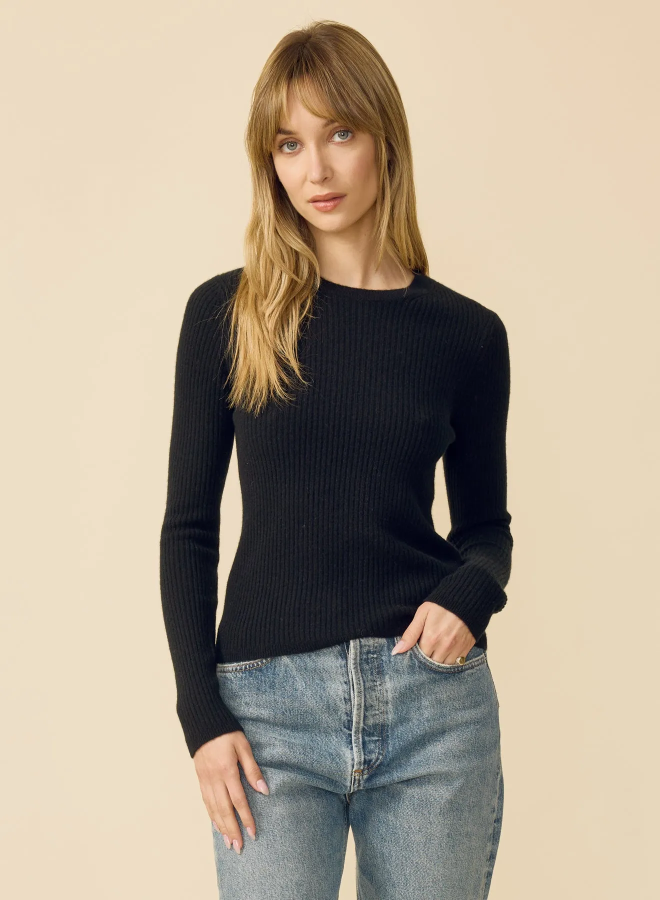 Piper Cashmere Pullover - Black