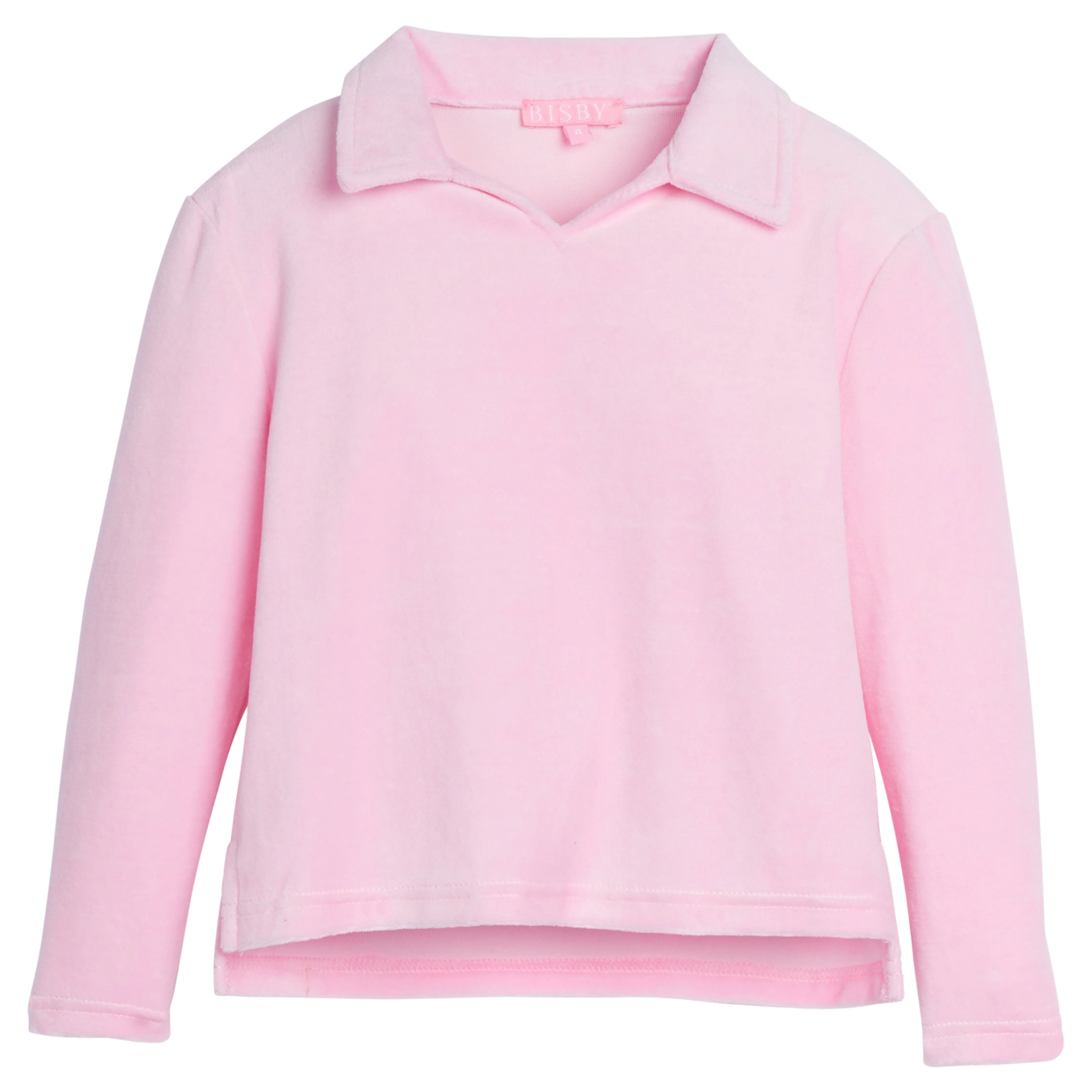 Polo Pullover- Pink Velour