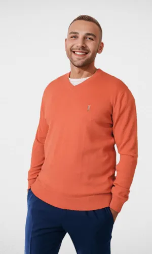 Polo V-Neck Pullover RL - Brick