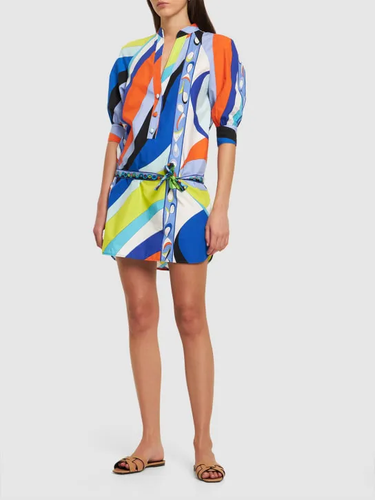 Pucci   Pesci printed cotton poplin mini dress 