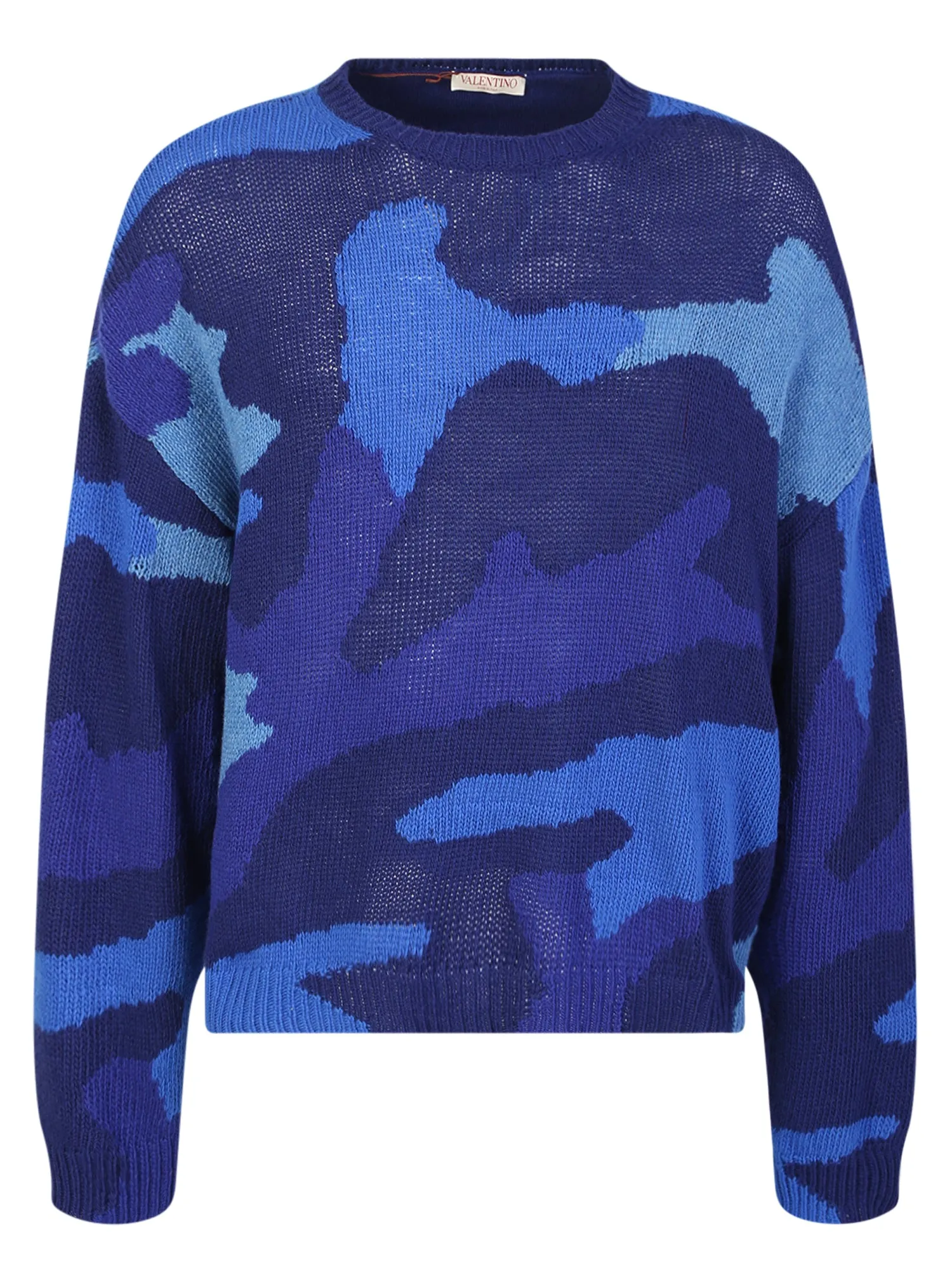 Pullover made of pure virgin wool with a camouflage pattern by Valentino