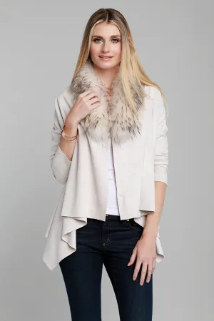 Raccoon Fur Collar Cardigan