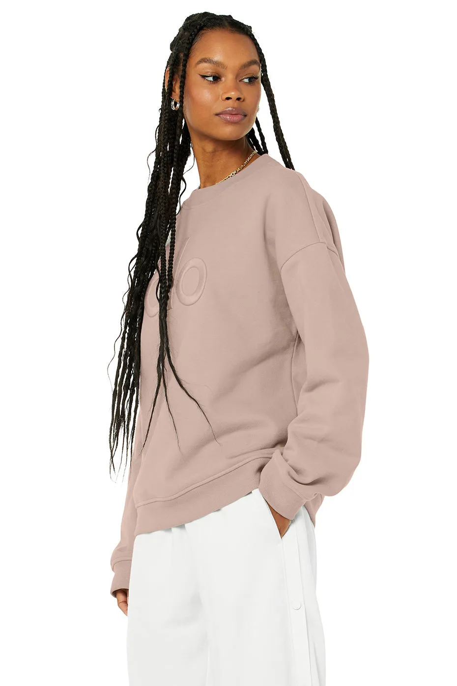 Renown Heavy Weight Emblem Crew Neck Pullover - Dusty Pink