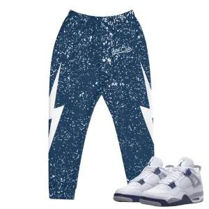 Retro 4 Midnight Navy Cement Splatter Joggers