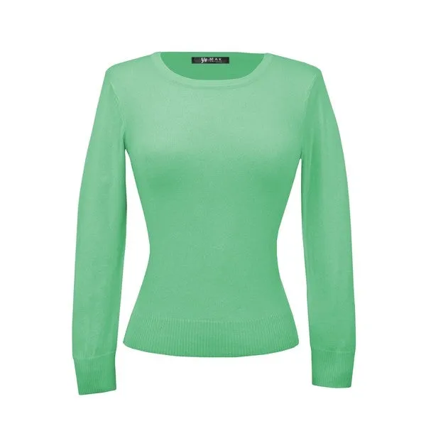 Retro Crew Neck Sweater - Mint