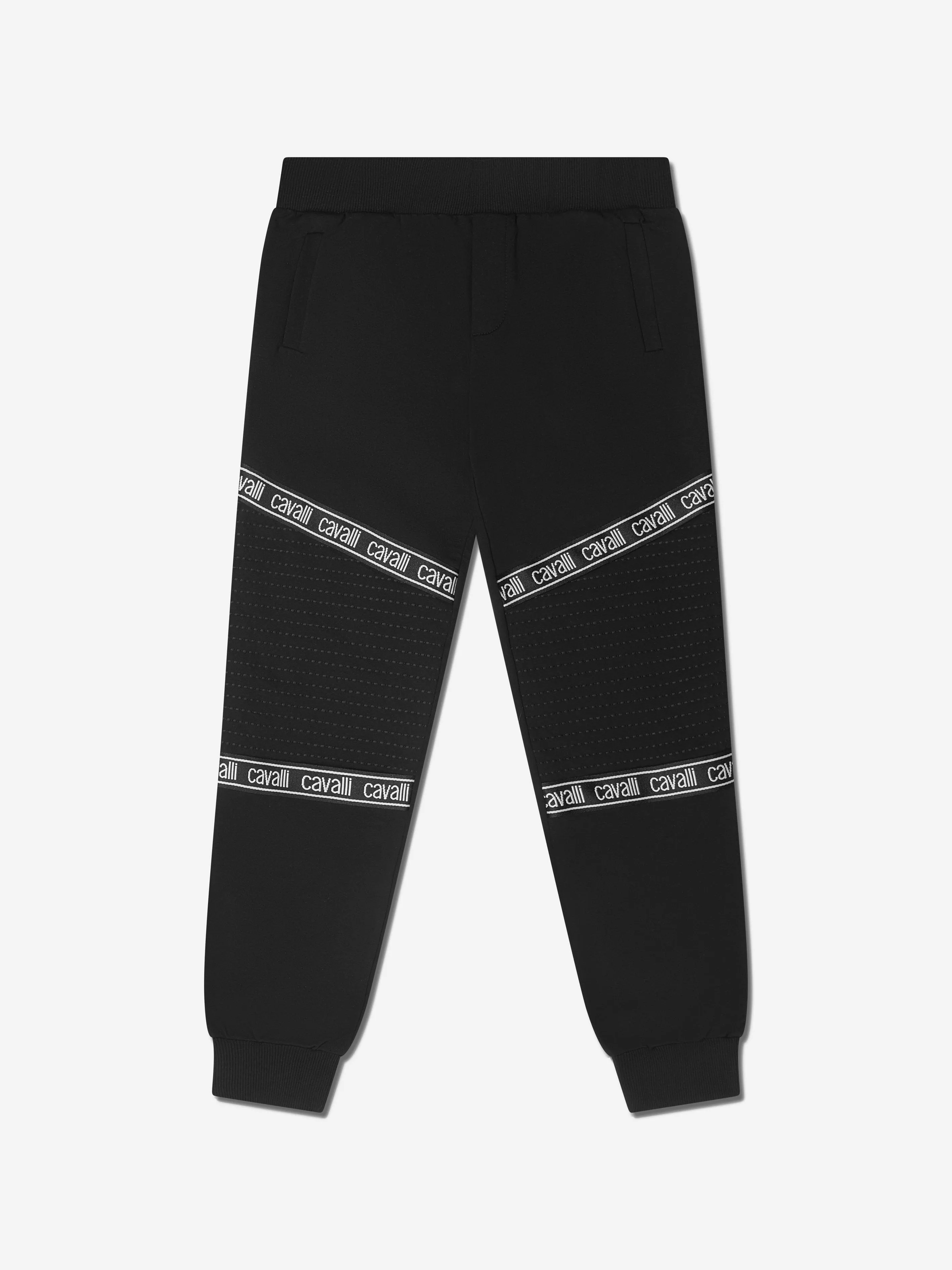 Roberto Cavalli Boys Cotton Logo Tape Joggers