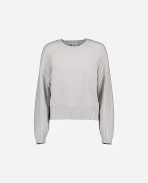 Rundhals Pullover aus Cashmere in Grau