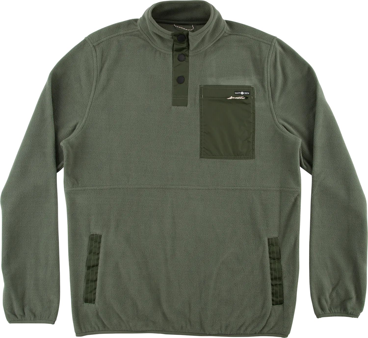 Salty Crew Men&#x27;s Edgewater Pullover Fleece Fatigue Green | Buy Salty Crew Men&#x27;s Edgewater Pullover Fleece Fatigue Green here | Outnorth