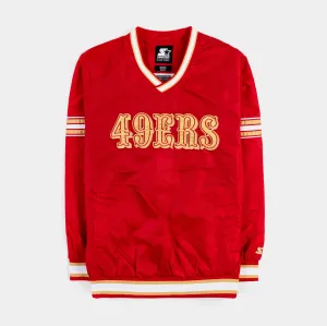 San Francisco 49ers Renegade Nylon Pullover Windbreaker Mens Jacket (Red)