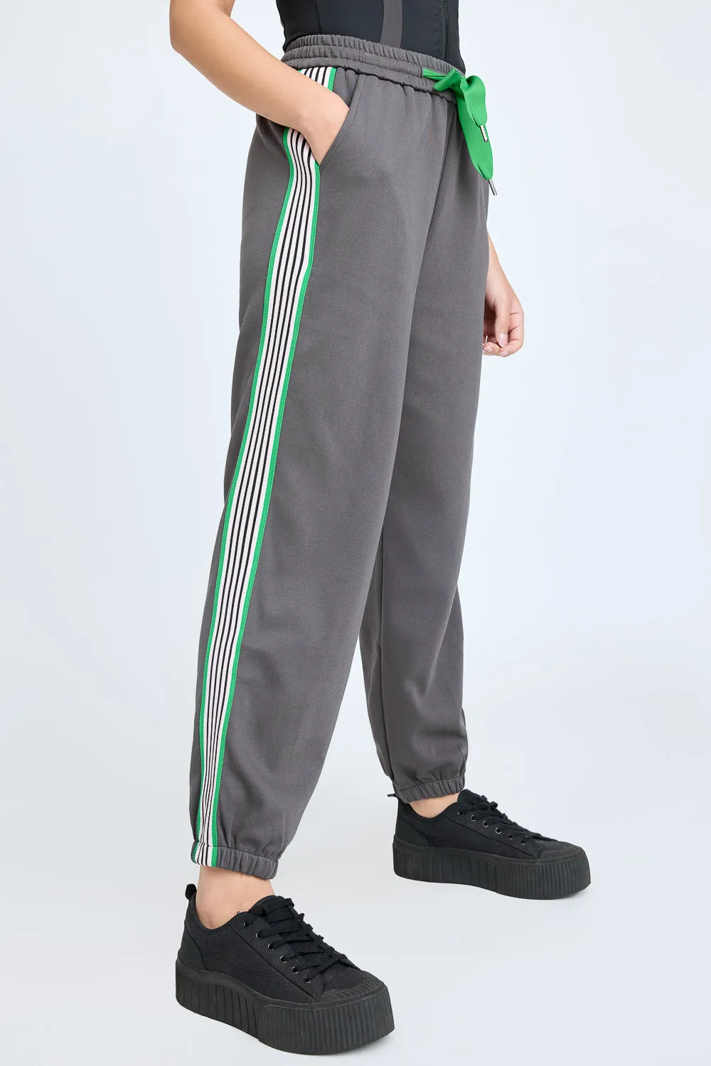 Side-Striped Grey Joggers