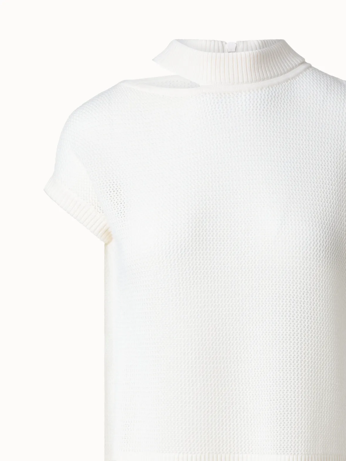 Signature Knit Mesh Pullover with Shoulder Opening