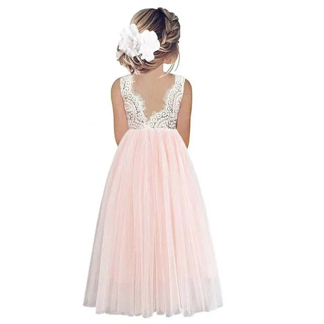 Sinead - Lace Flower Girl Dress or Princess Party Dress