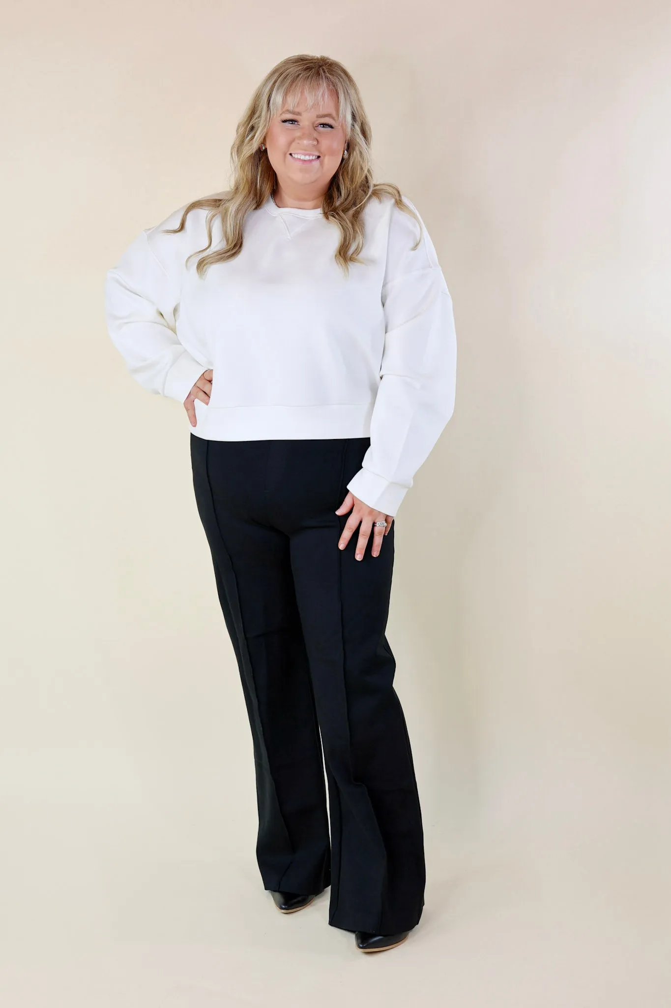 SPANX | AirEssentials Crew Neck Pullover in Powder White