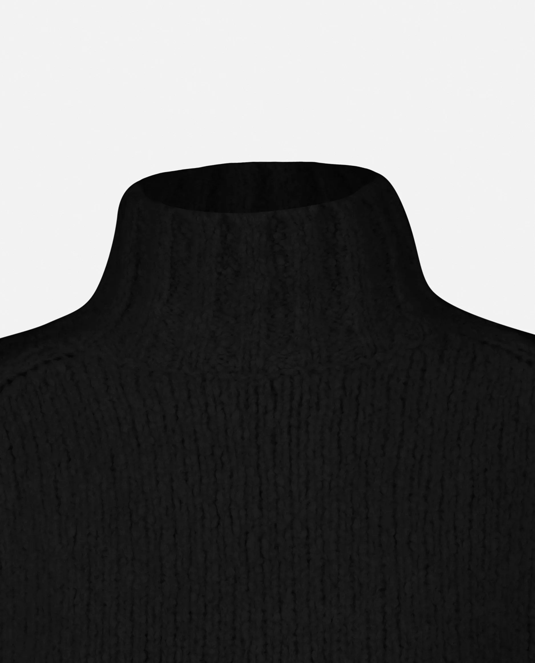 Stehkragen Pullover aus Cashmere-Mischung in Schwarz