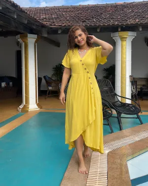 Sunshine Yellow Dress For Women