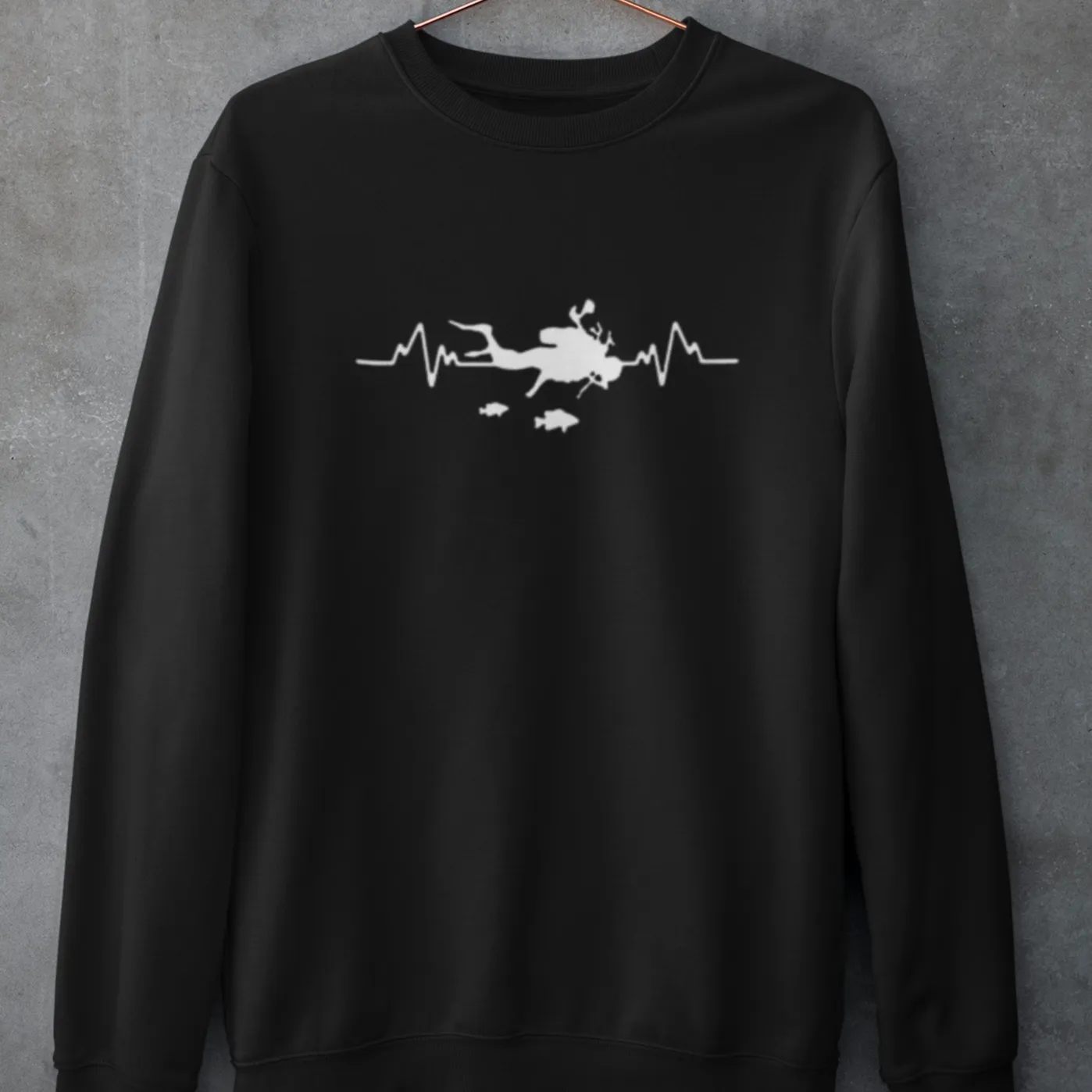 Sweatshirt Pullover Men | Scuba Dive Heartbeat