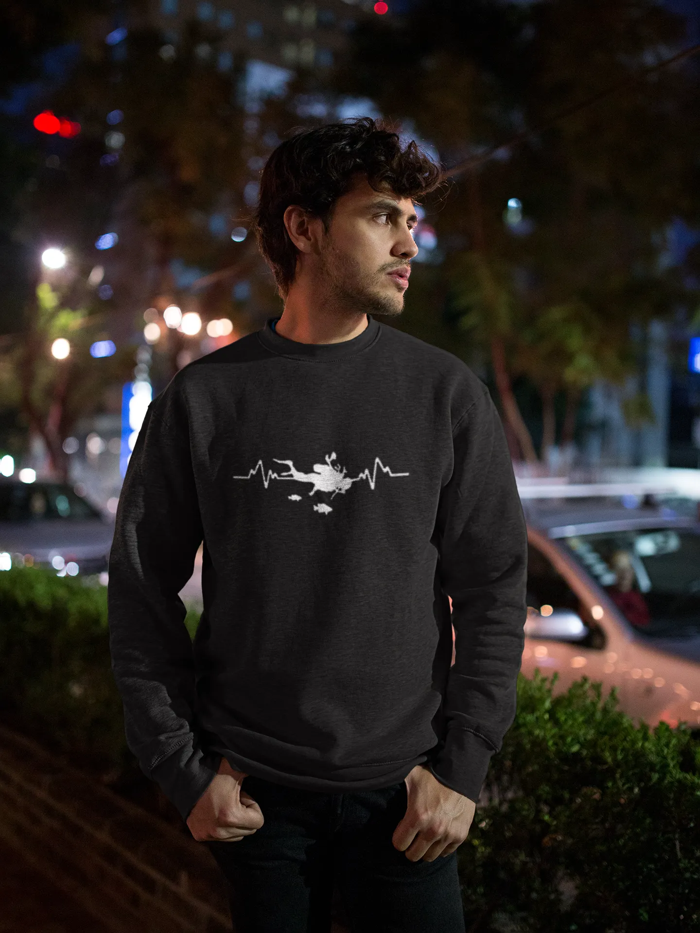 Sweatshirt Pullover Men | Scuba Dive Heartbeat