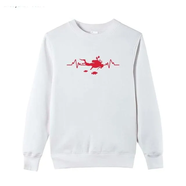 Sweatshirt Pullover Men | Scuba Dive Heartbeat