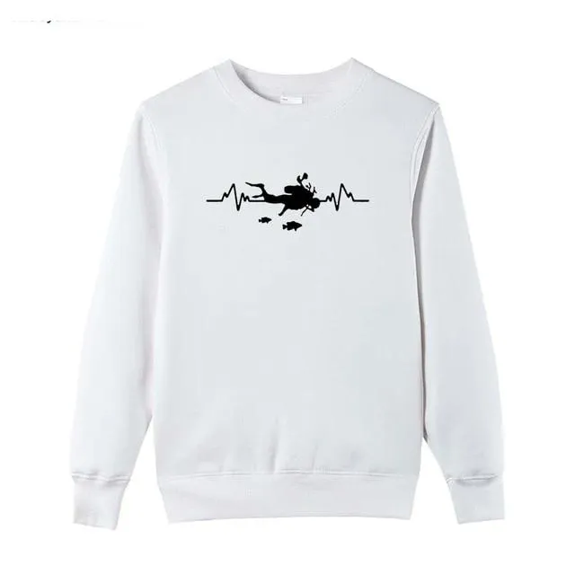 Sweatshirt Pullover Men | Scuba Dive Heartbeat