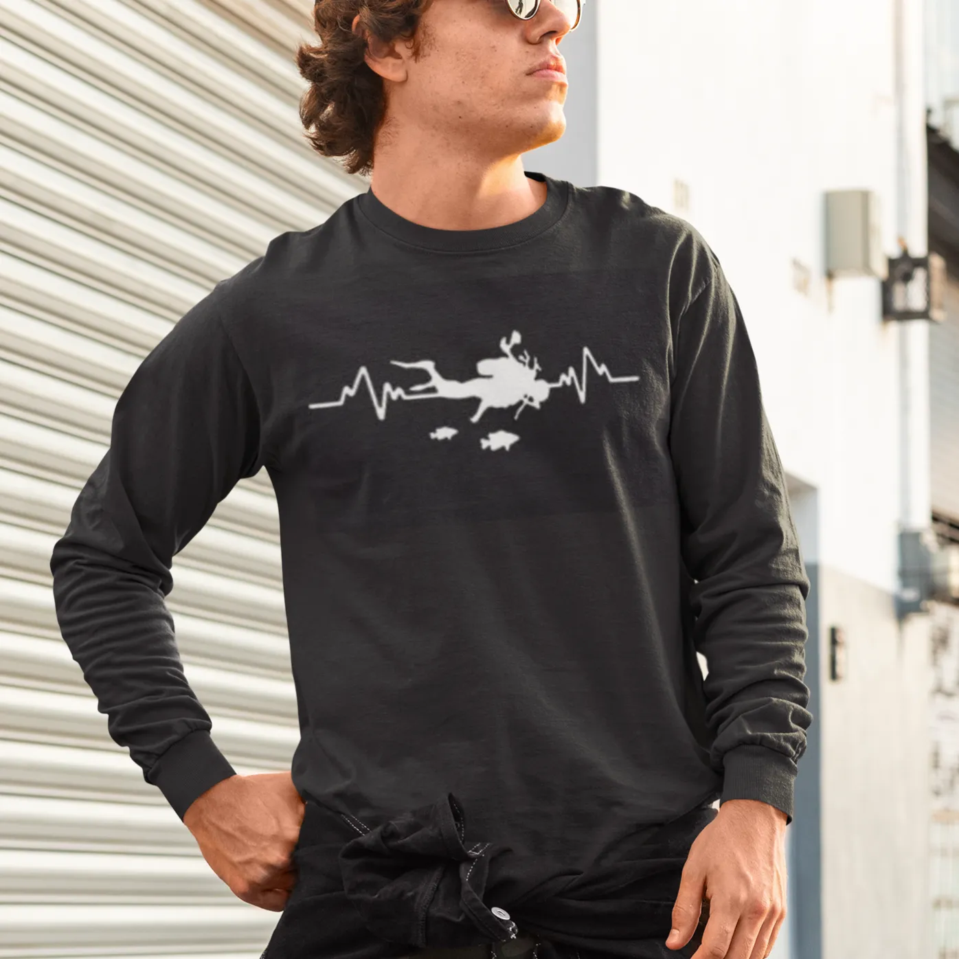 Sweatshirt Pullover Men | Scuba Dive Heartbeat