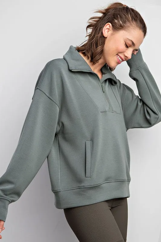 TEEK - PS Quarter Zip Funnel Neck Pullover