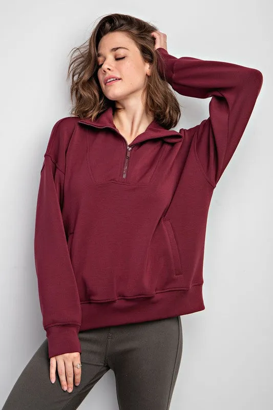 TEEK - PS Quarter Zip Funnel Neck Pullover