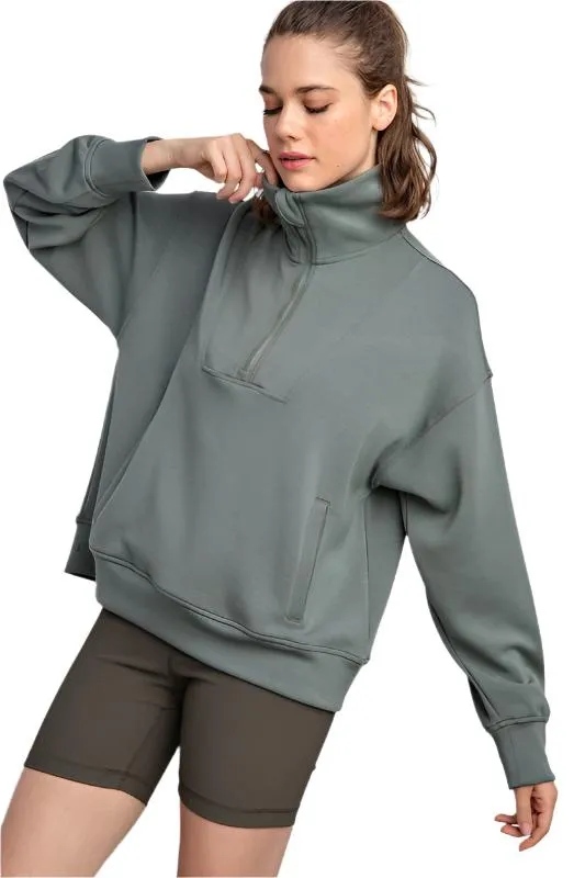 TEEK - PS Quarter Zip Funnel Neck Pullover