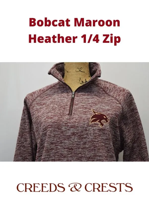 Texas State Bobcat Maroon Heather Pullover