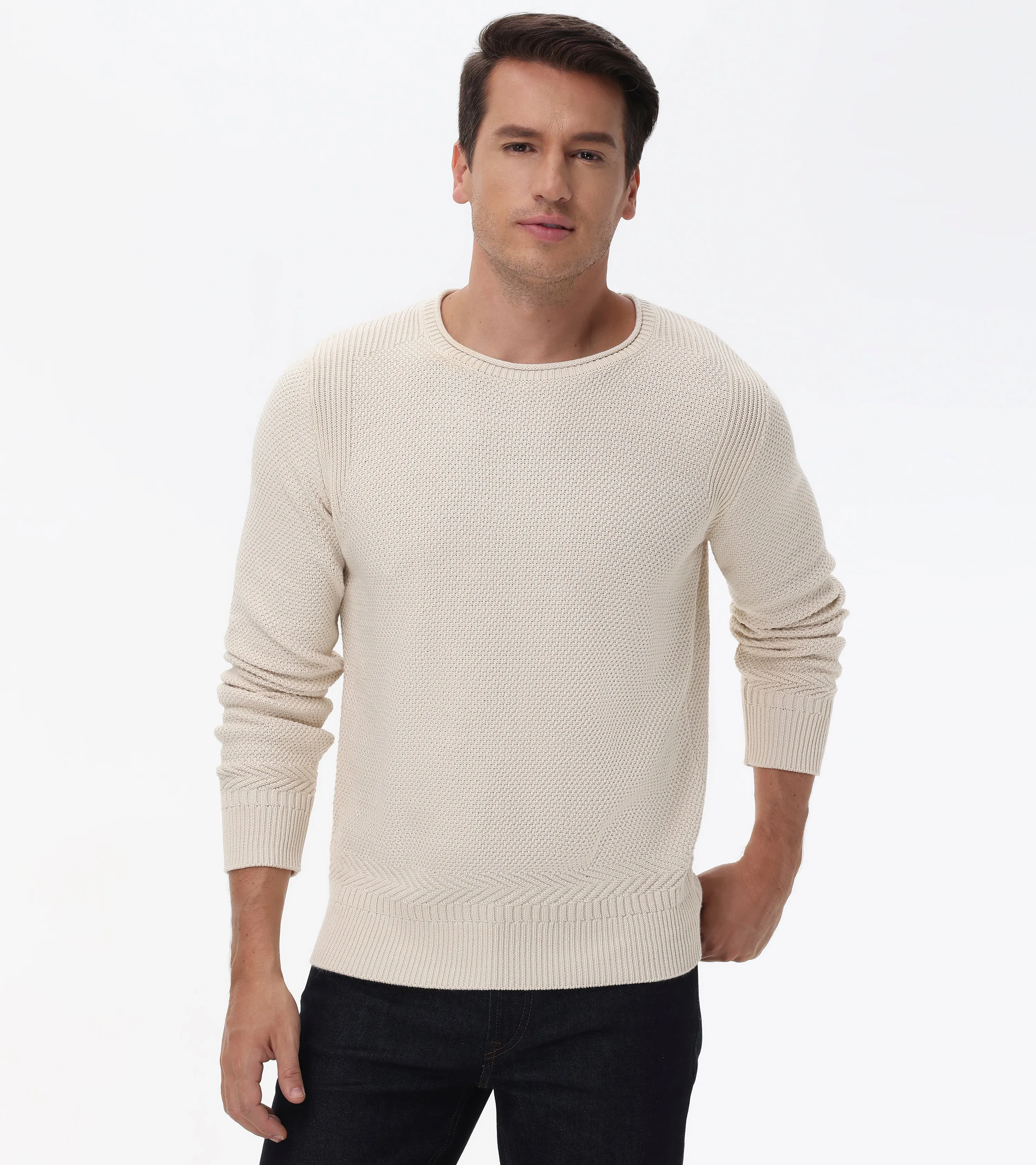 Textured Crewneck Pullover