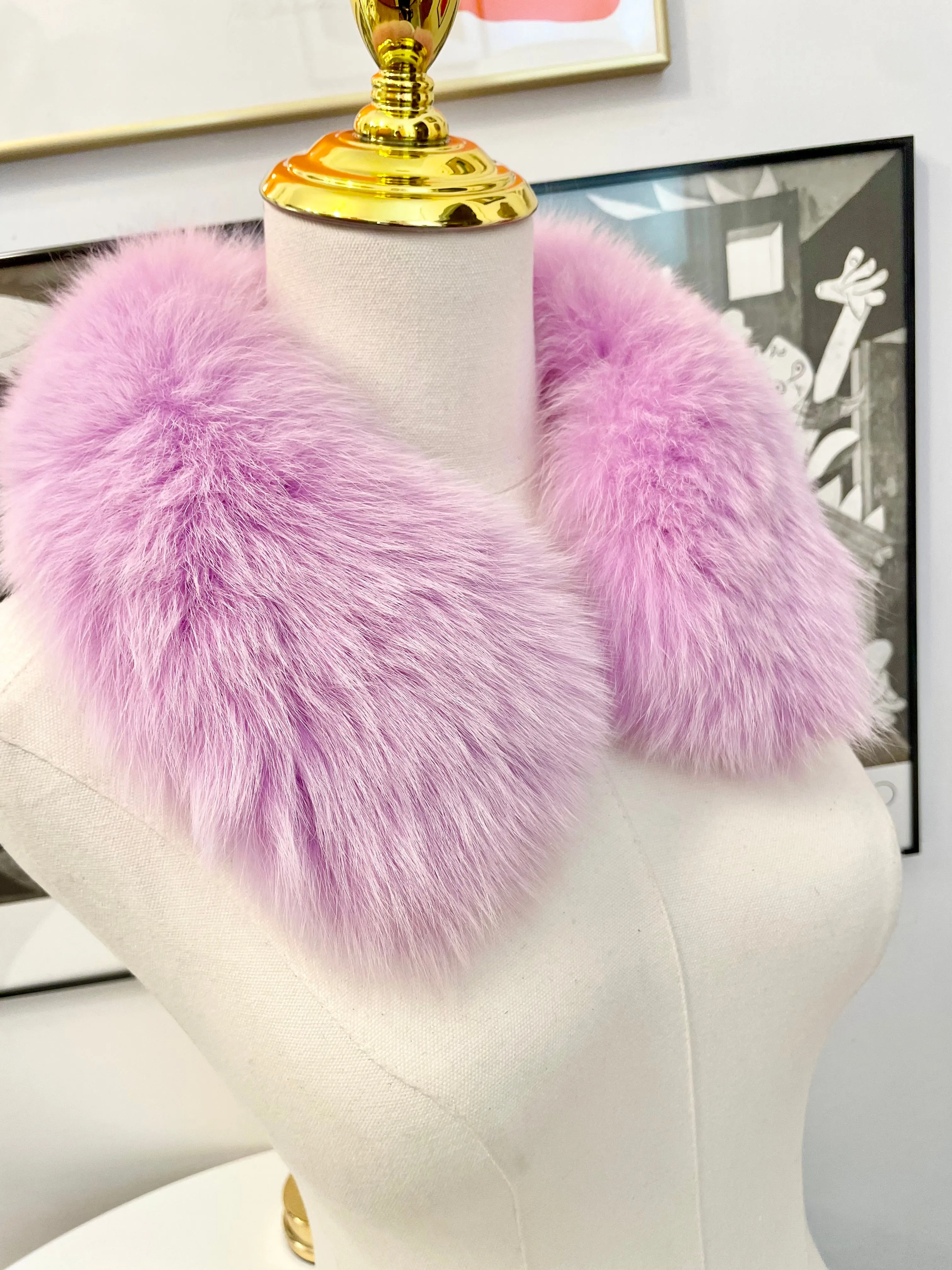 The most divine lavender dyed fox fur.... so lovely!