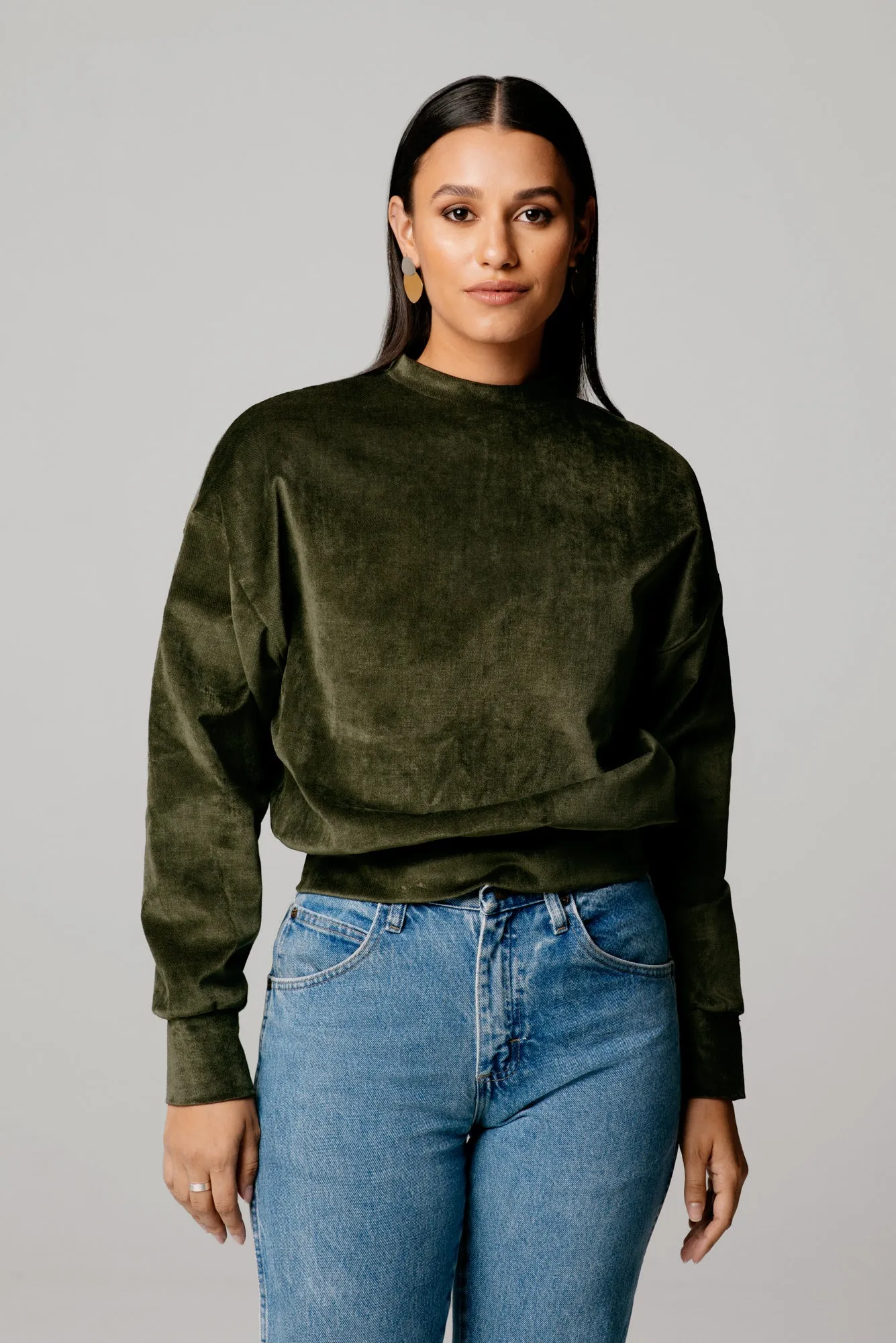 The Power Pullover: Classic - Brushed Suede - Forest