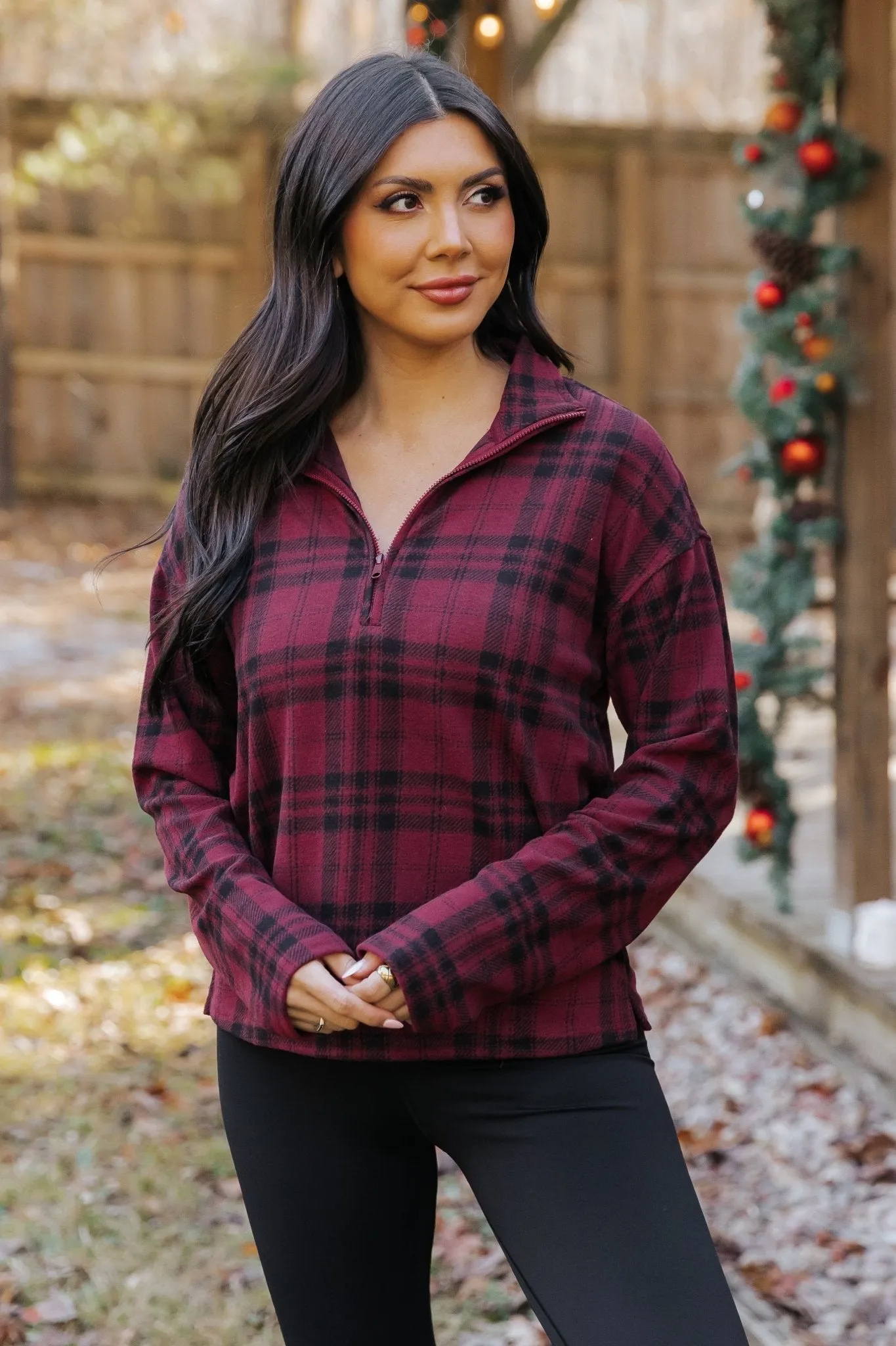 Thread and Supply Amani Plaid Zip Pullover