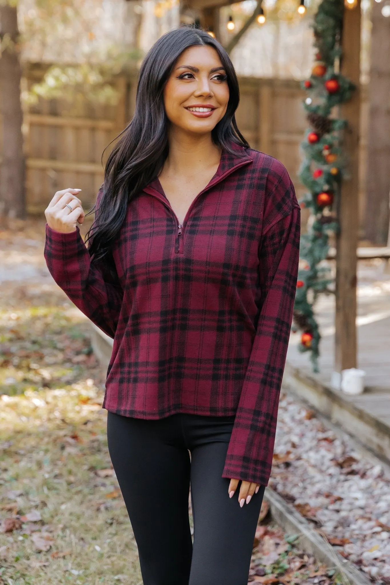 Thread and Supply Amani Plaid Zip Pullover