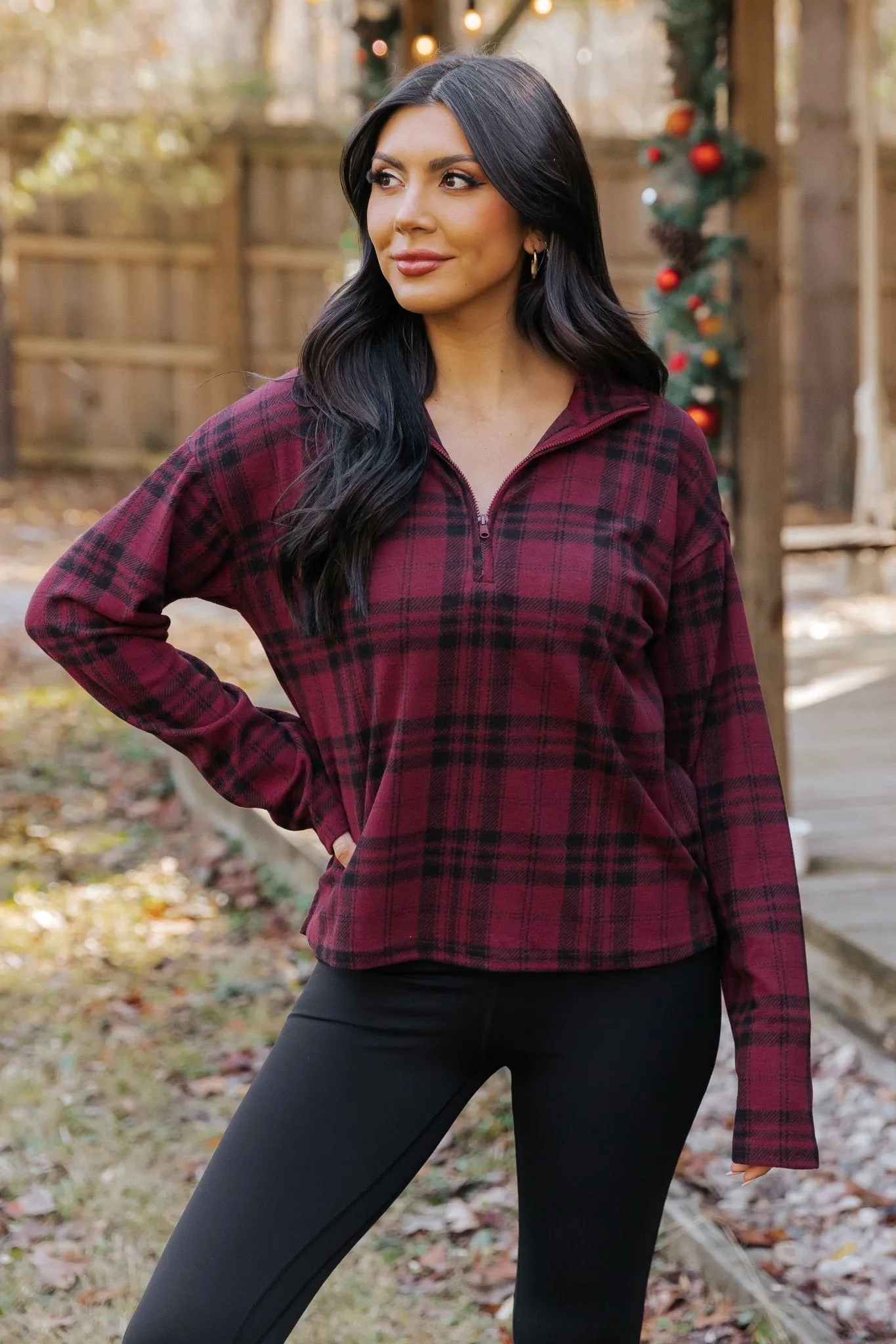 Thread and Supply Amani Plaid Zip Pullover