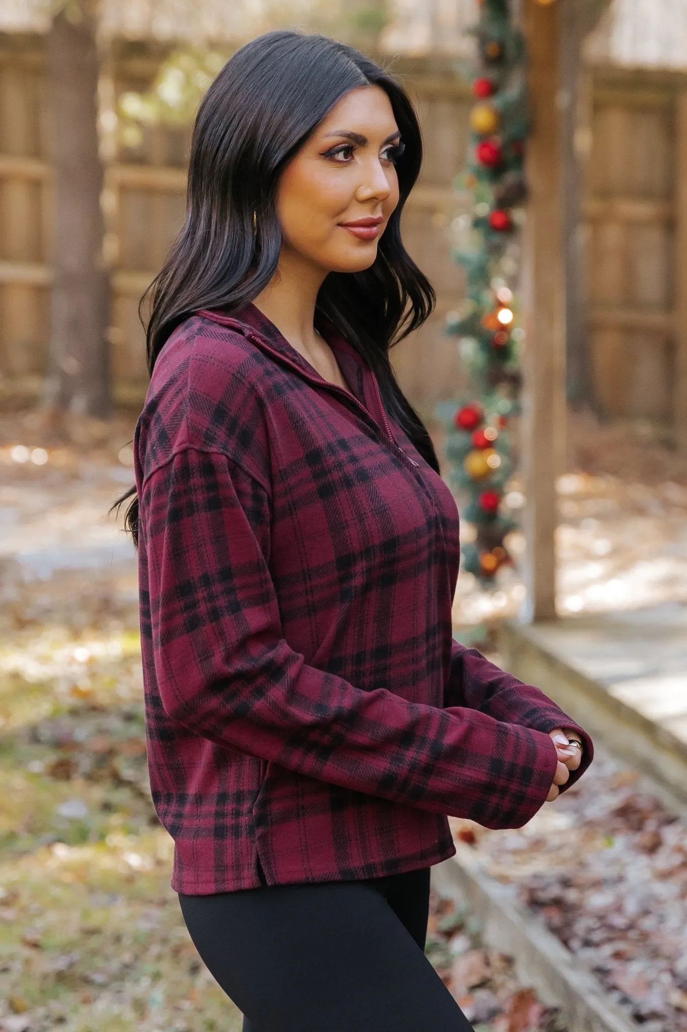 Thread and Supply Amani Plaid Zip Pullover