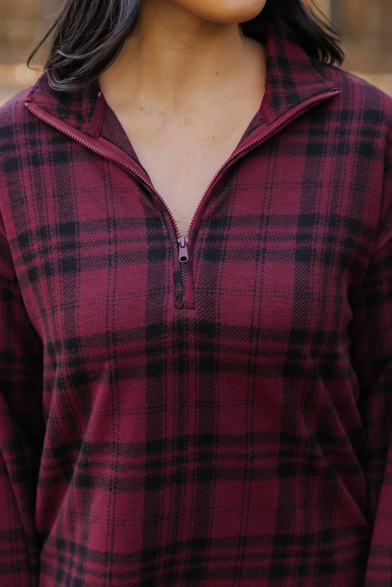 Thread and Supply Amani Plaid Zip Pullover