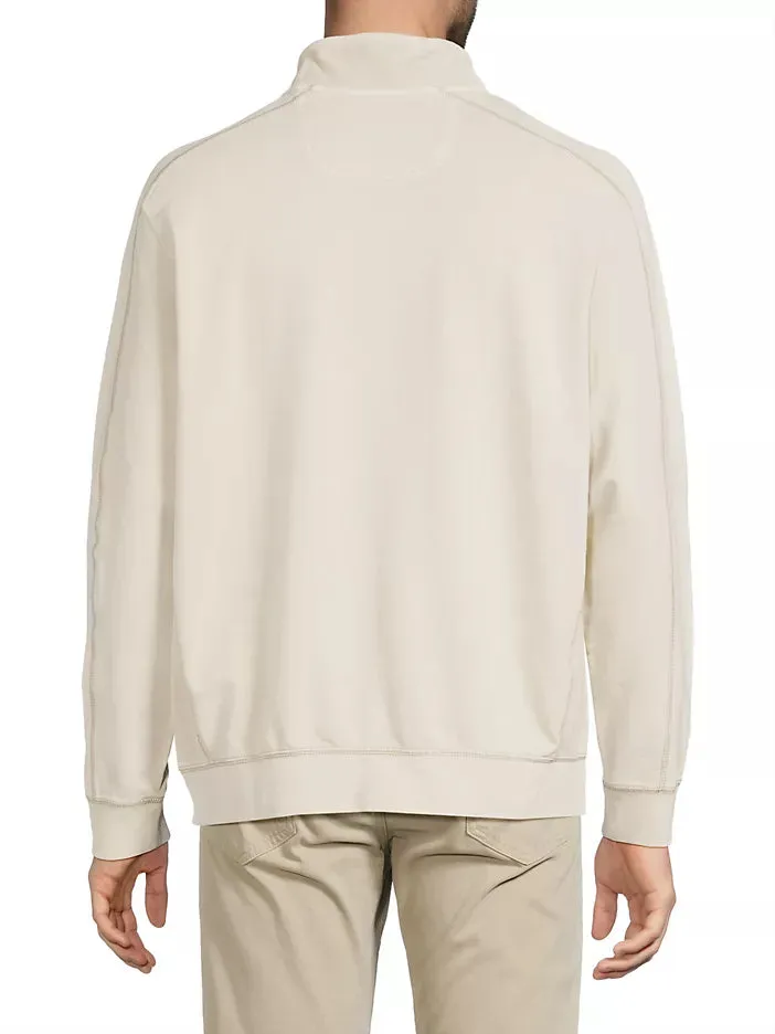 Tommy Bahama Ben & Terry Half-Zip Sweatshirt Warm Mist