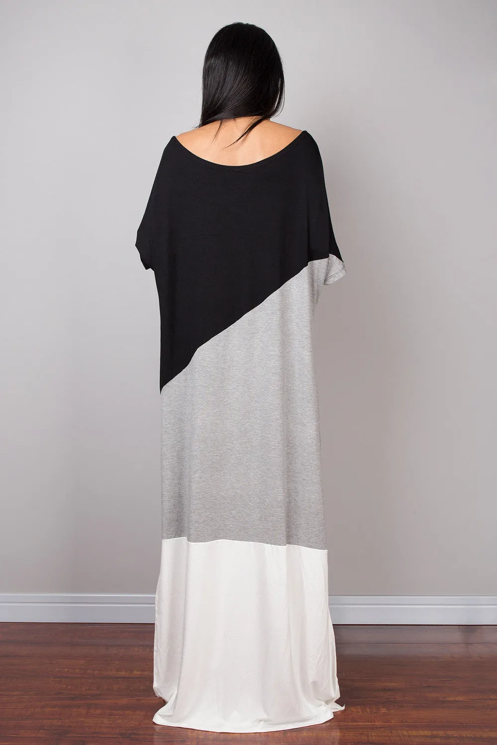 Tube Dress, Loose fit dress, kaftan dress, a line dress, black and grey and white dress, maxi dress