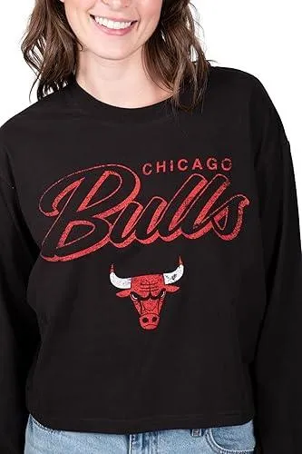 Ultra Game NBA Official Women's Super-Soft Crop Top Shirt, Chicago Bulls|Chicago Bulls