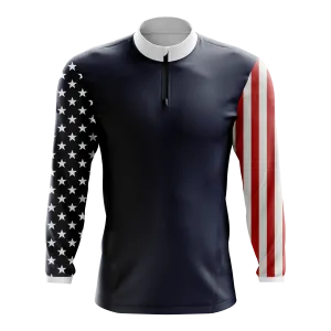 US Flag Men's Quarter Zip Pullover