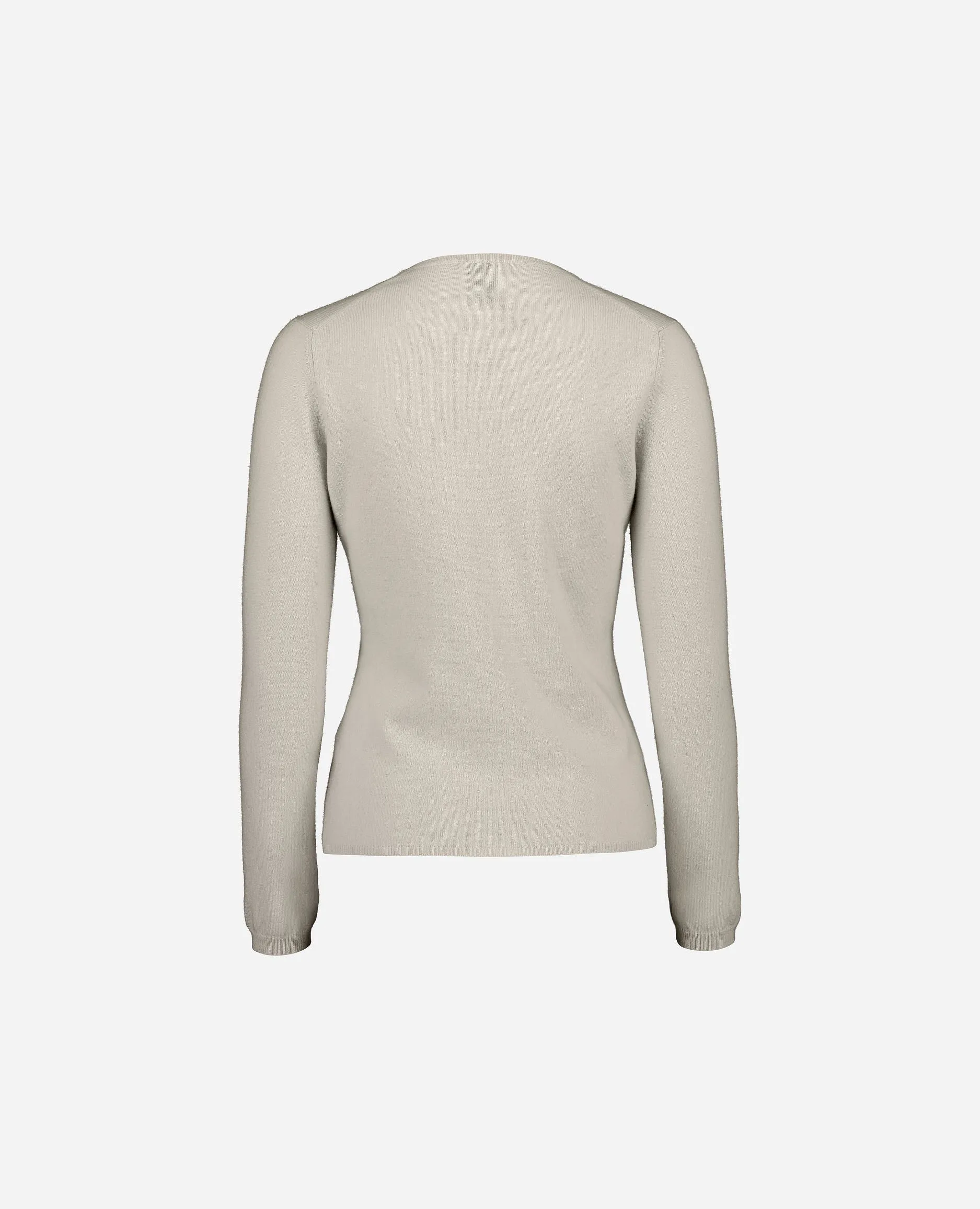 V-Pullover aus Cashmere in Beige