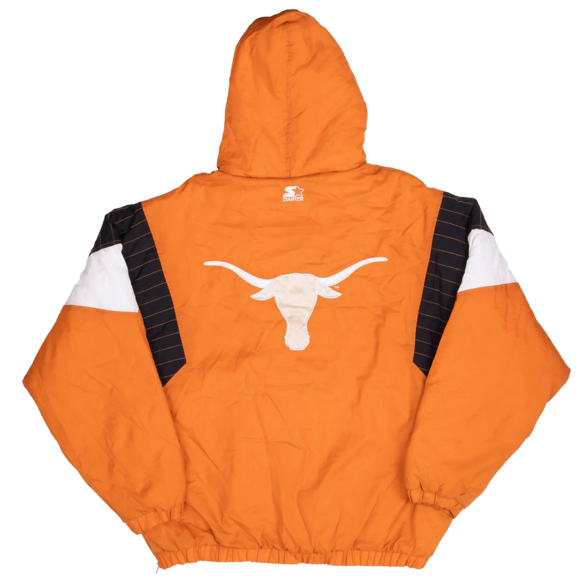 VINTAGE NCAA TEXAS LONGHORNS 1990S STARTER HEAVY PULLOVER JACKET XL