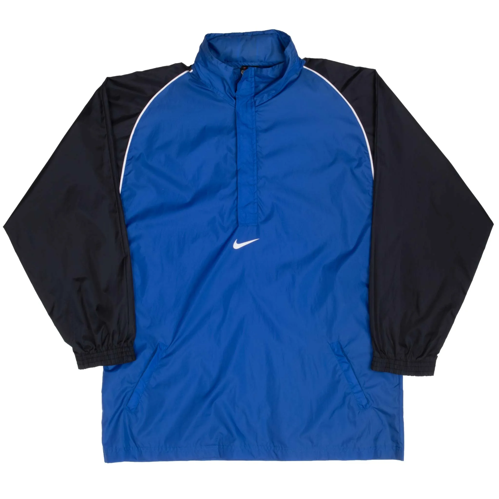 VINTAGE NIKE CLASSIC SWOOSH BLUE PULLOVER WINDBREAKER JACKET 1990S SIZE XL