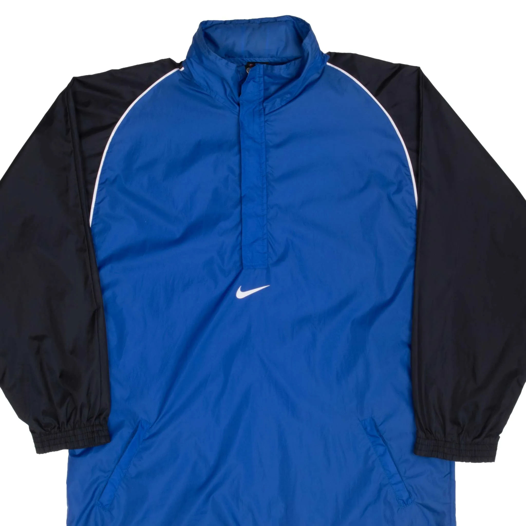 VINTAGE NIKE CLASSIC SWOOSH BLUE PULLOVER WINDBREAKER JACKET 1990S SIZE XL