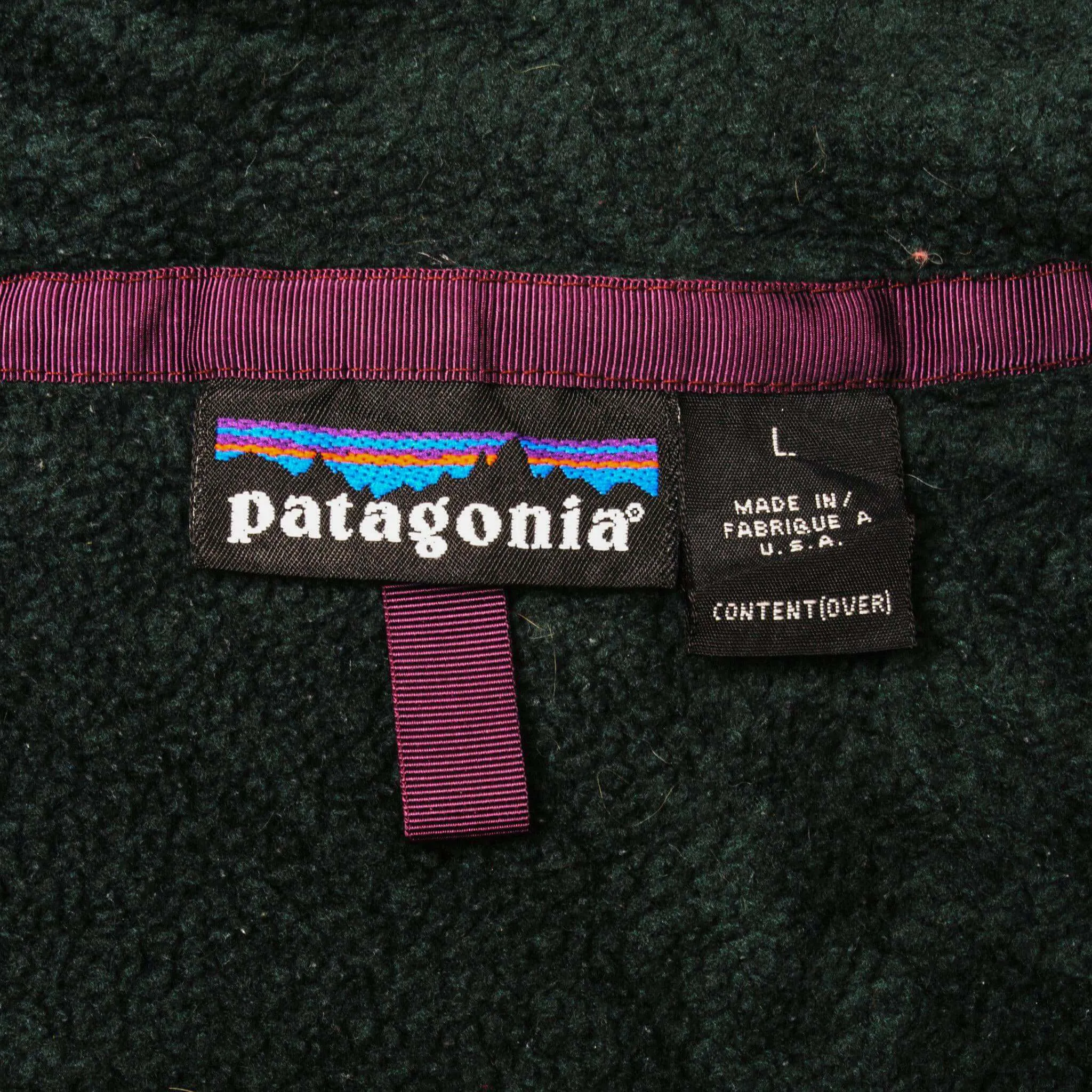 VINTAGE PATAGONIA SNAP T FLEECE PULLOVER SWEATSHIRT 90S SIZE LARGE MADE IN USA