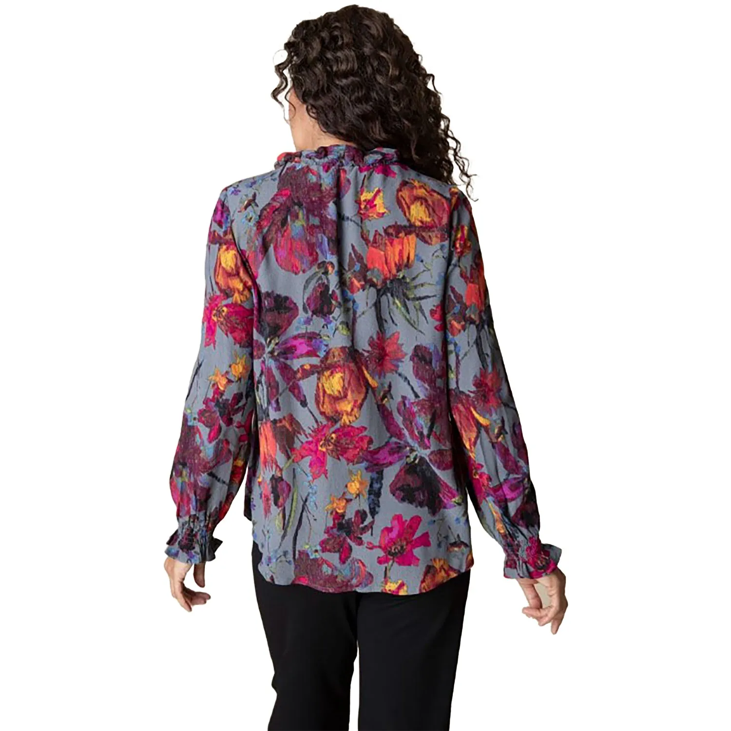 Women's Habitat Flounce Collar Pullover Iron Botanical Bliss