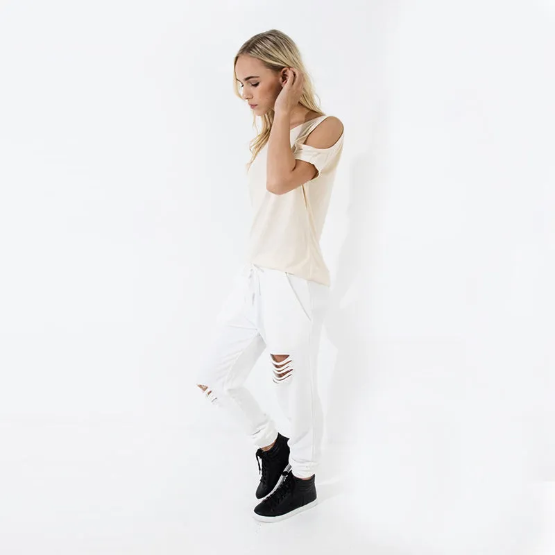 Women's Summer Ripped Hole Long Joggers